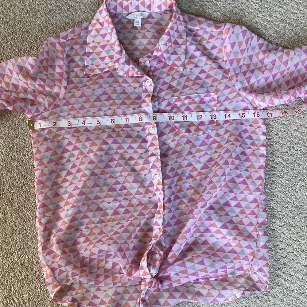 American Eagle Outfitters 77kids button up shirt sheer girls M
